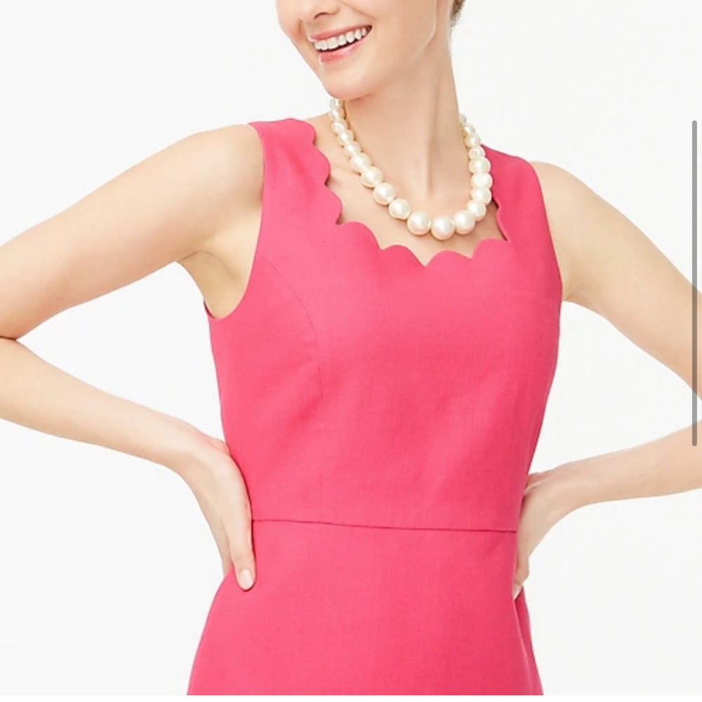 J Crew Factory Hot Pink Scallop Dress